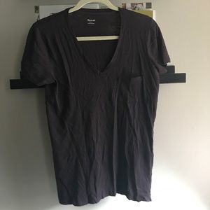 Madewell Plum Purple V-Neck Short Sleeve Tee